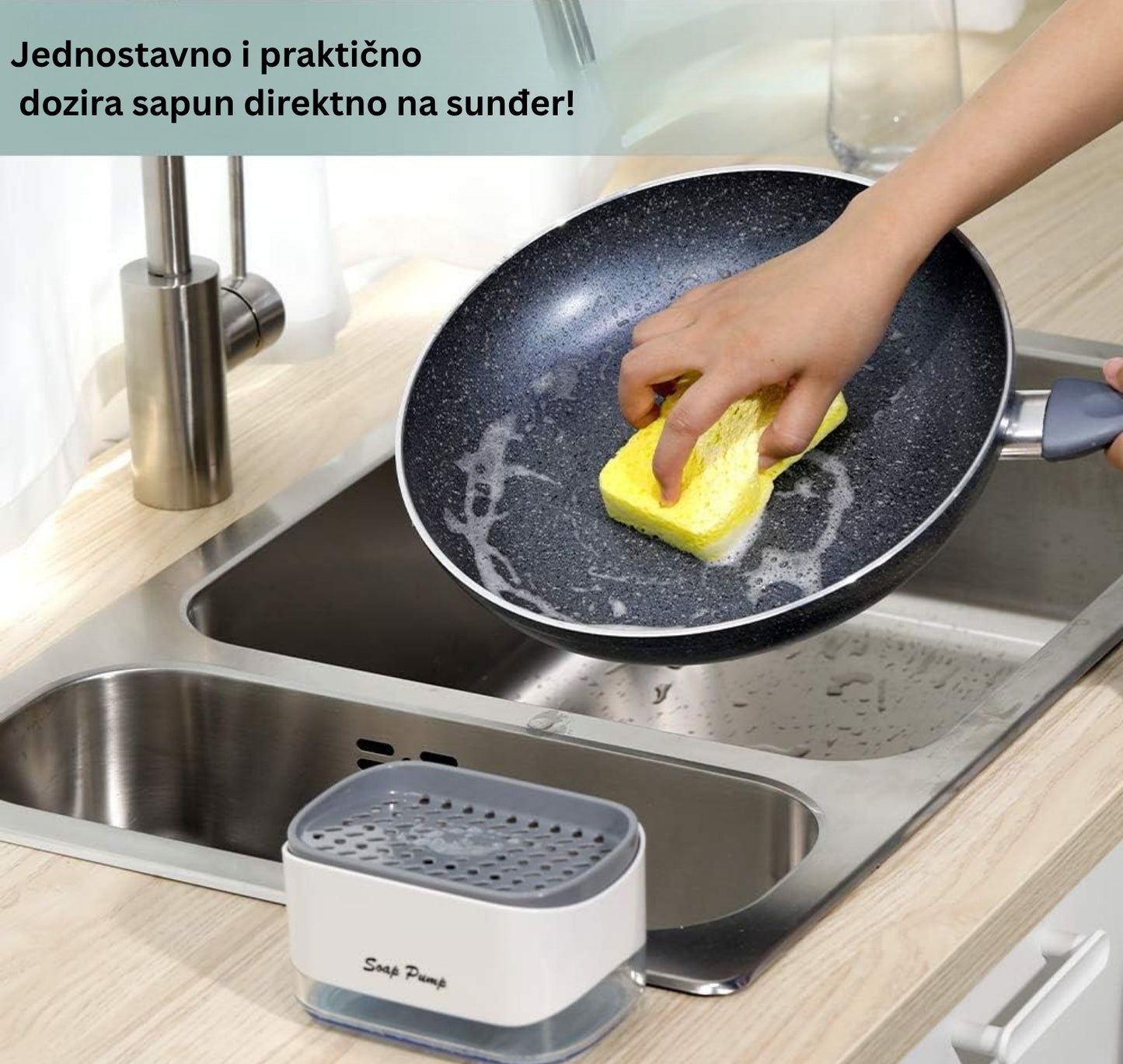 DRŽAČ ZA SAPUN I SUNĐER 1+1 GRATIS