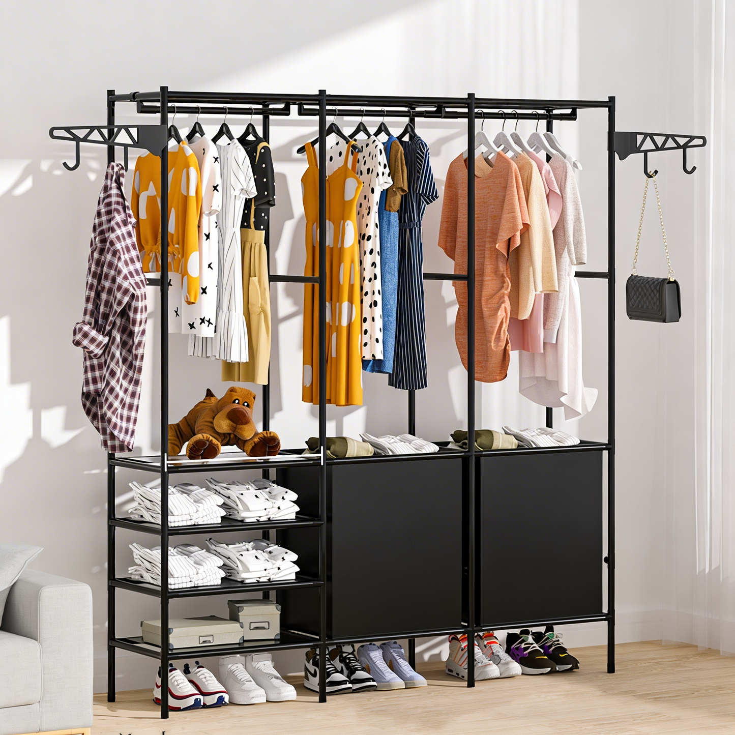 STALAK ZA GARDEROBU SA POLICAMA