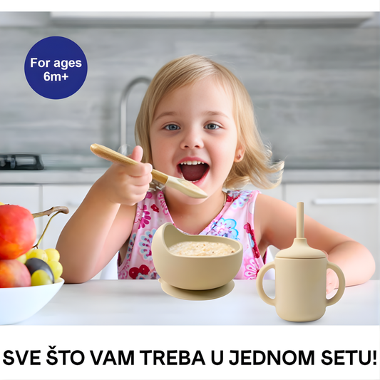 SILIKONSKI SET ZA HRANJENJE BEBA