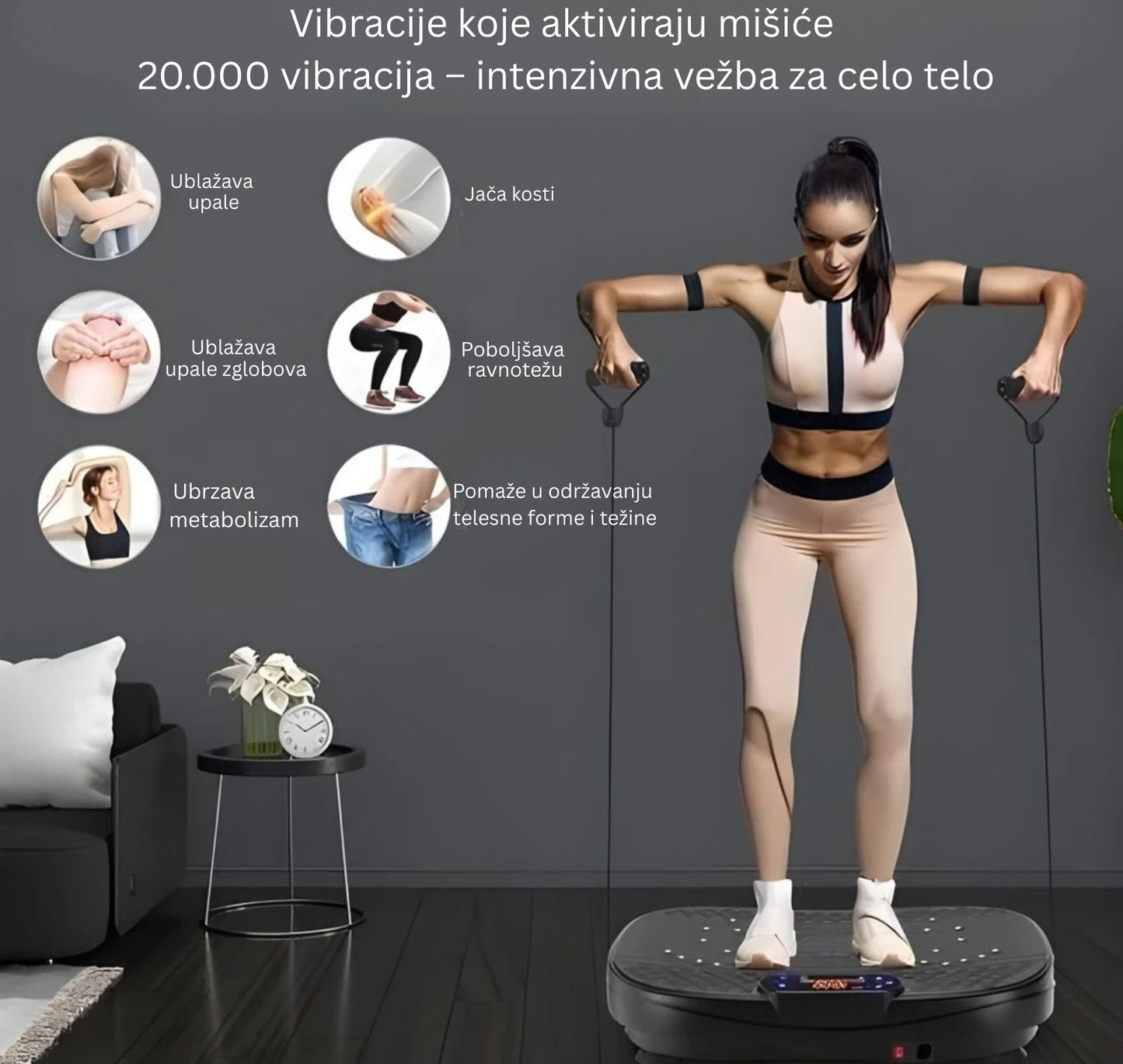 VIBRACIONA PLOČA ZA MRŠAVLJENJE I OBLIKOVANJE TELA