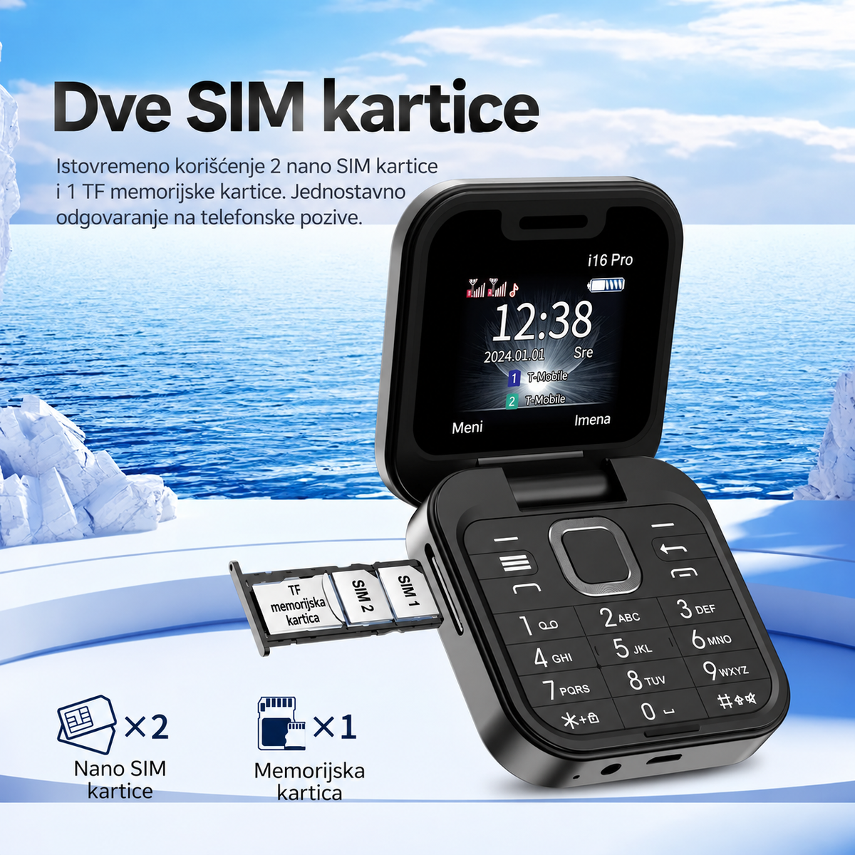 MINI SKLOPIVI TELEFON i16 PRO